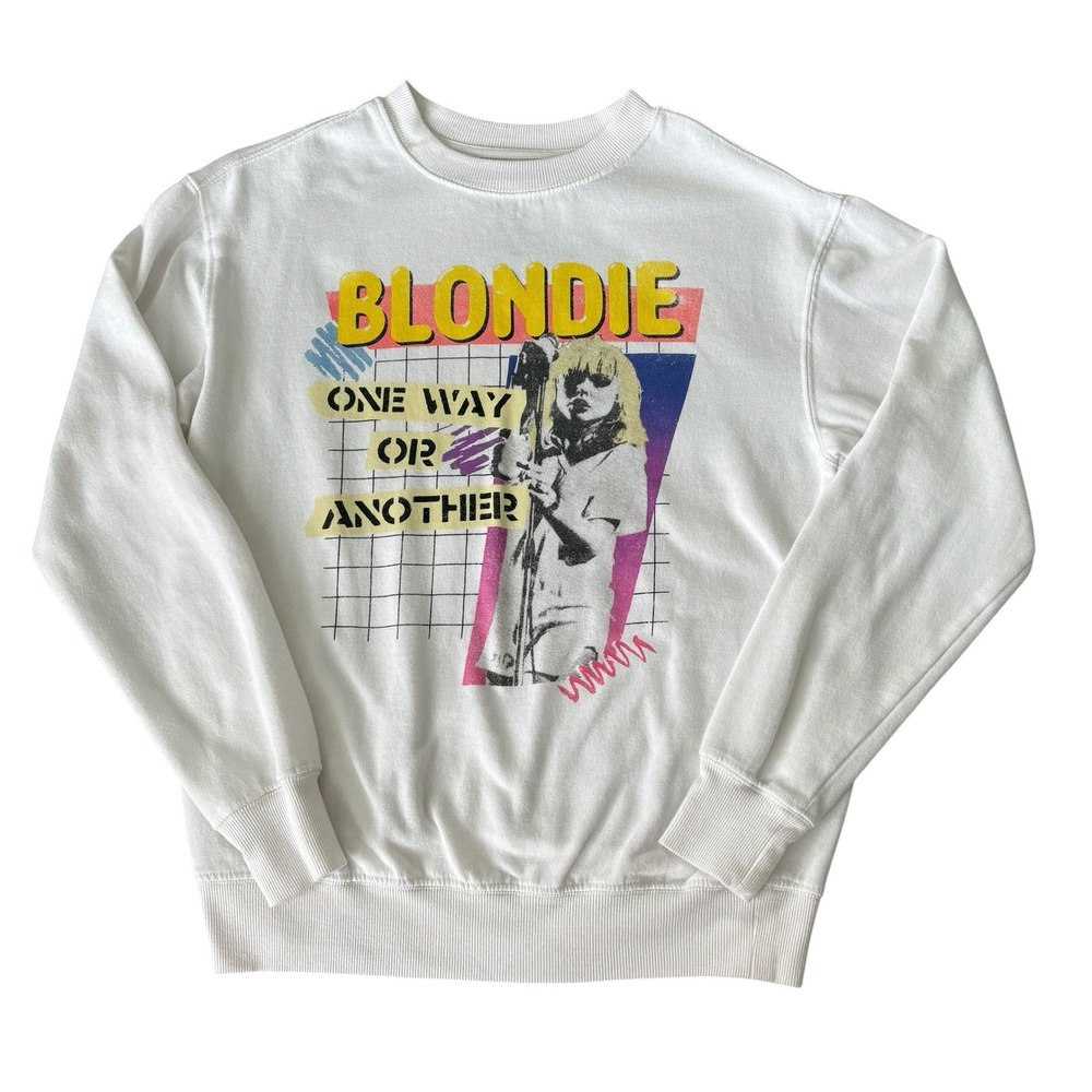 Blondie One Way Or Another Band Graphic Sweatshirt White XS 2019 Debbie Harry